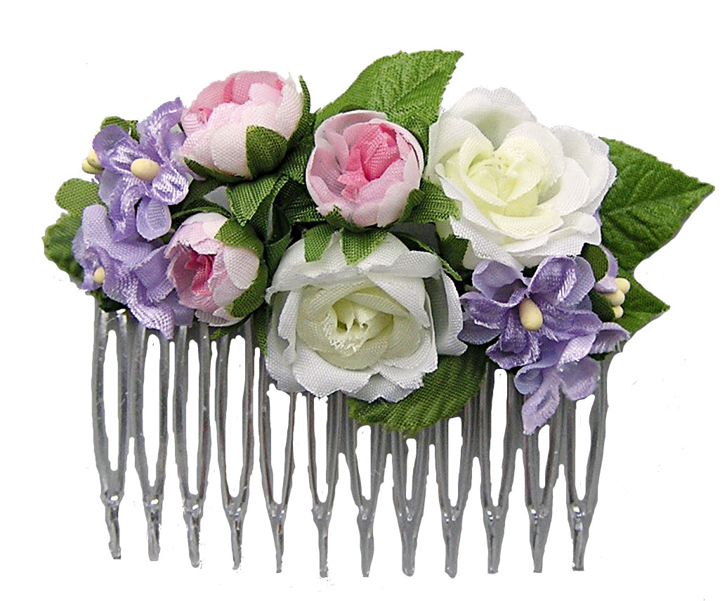 Fescher Steckkamm mit Kunstblumen von RASP